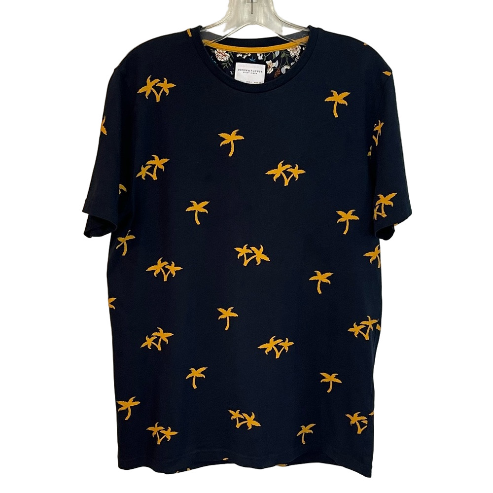 Denim & Flower Ricky Singh Men's Palm Tree Graphic Short Sleeve T-Shirt Large